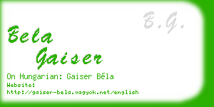 bela gaiser business card